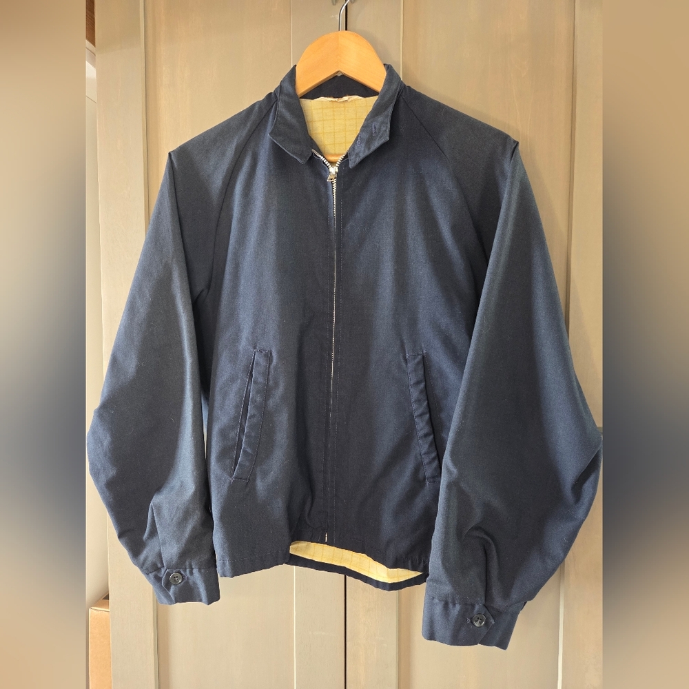 Vintage Sportsmaster Men's Navy Bomber Jacket